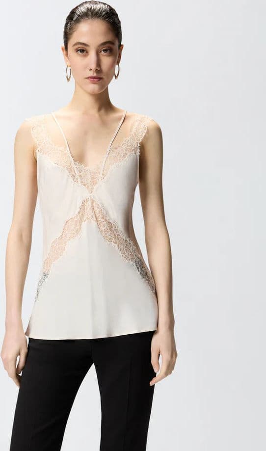 Pinko   LYDIA TOP TWILL CON PIZZO SS26 - 9