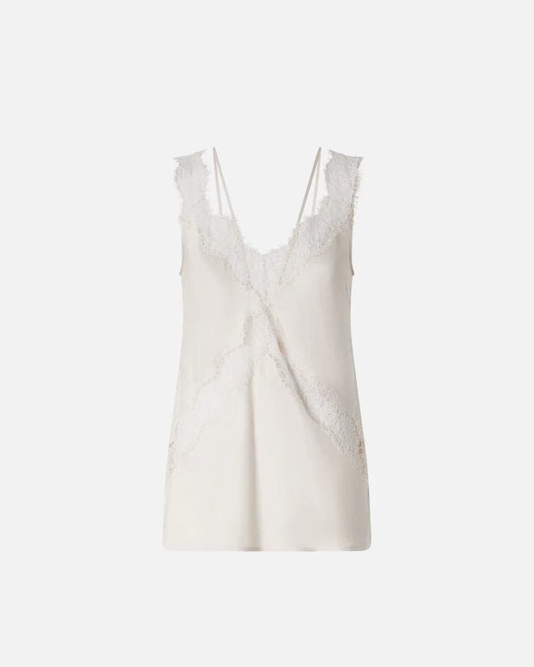 Pinko   LYDIA TOP TWILL CON PIZZO SS26 - 5