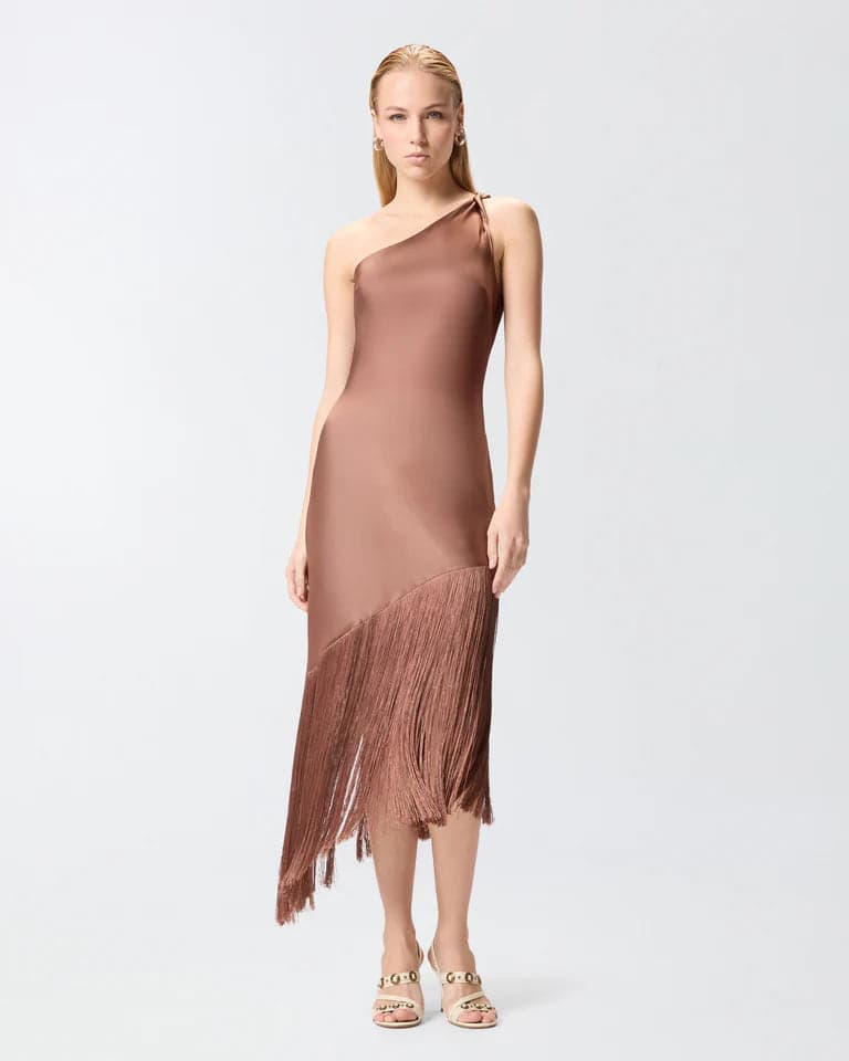 Pinko   KIWI ABITO SATIN CON FRANGE SS26 - 7