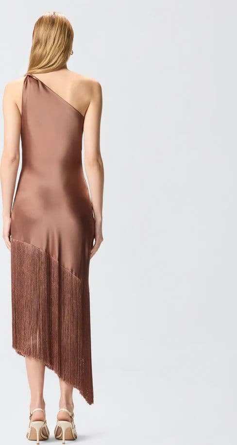 Pinko   KIWI ABITO SATIN CON FRANGE SS26 - 3