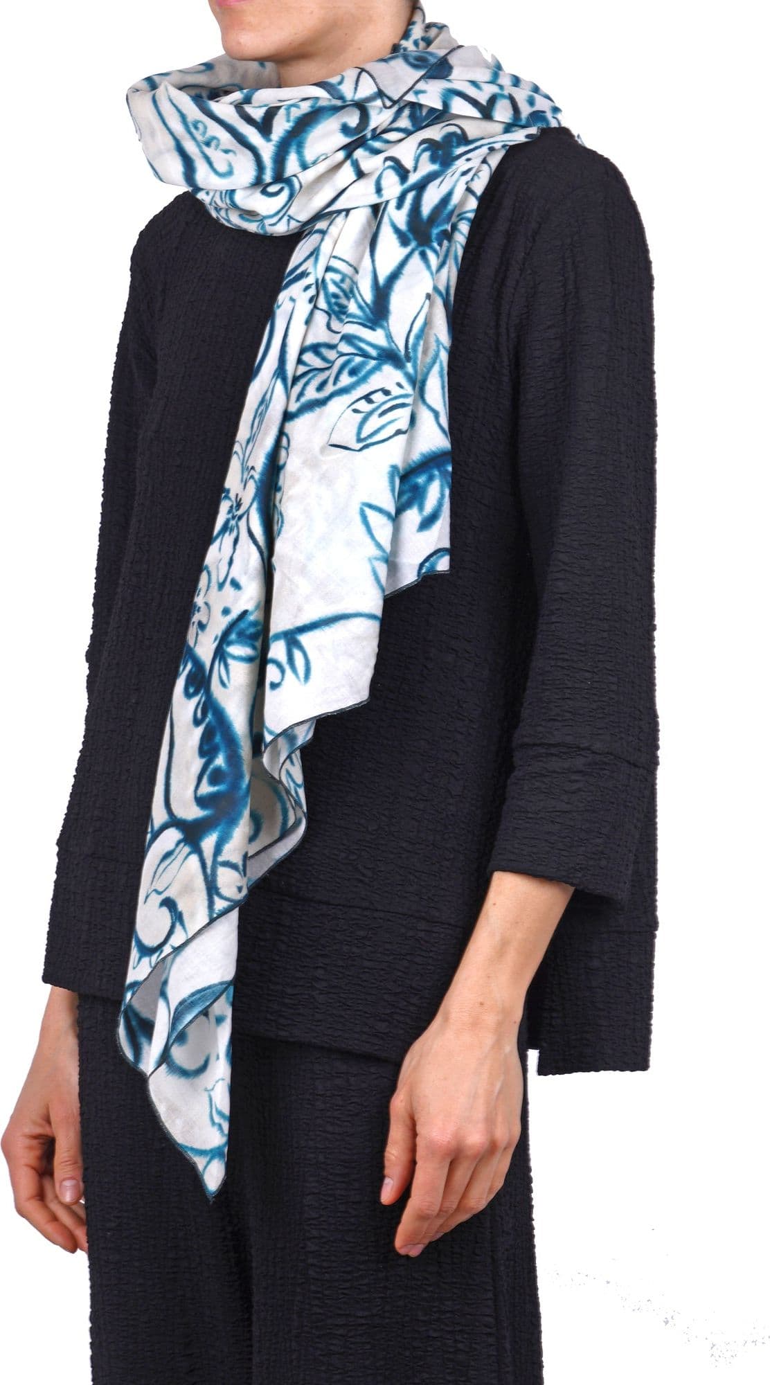 ALESSIA SANTI Alessia Santi - Sciarpa - 470207 - Panna/Blu - 4