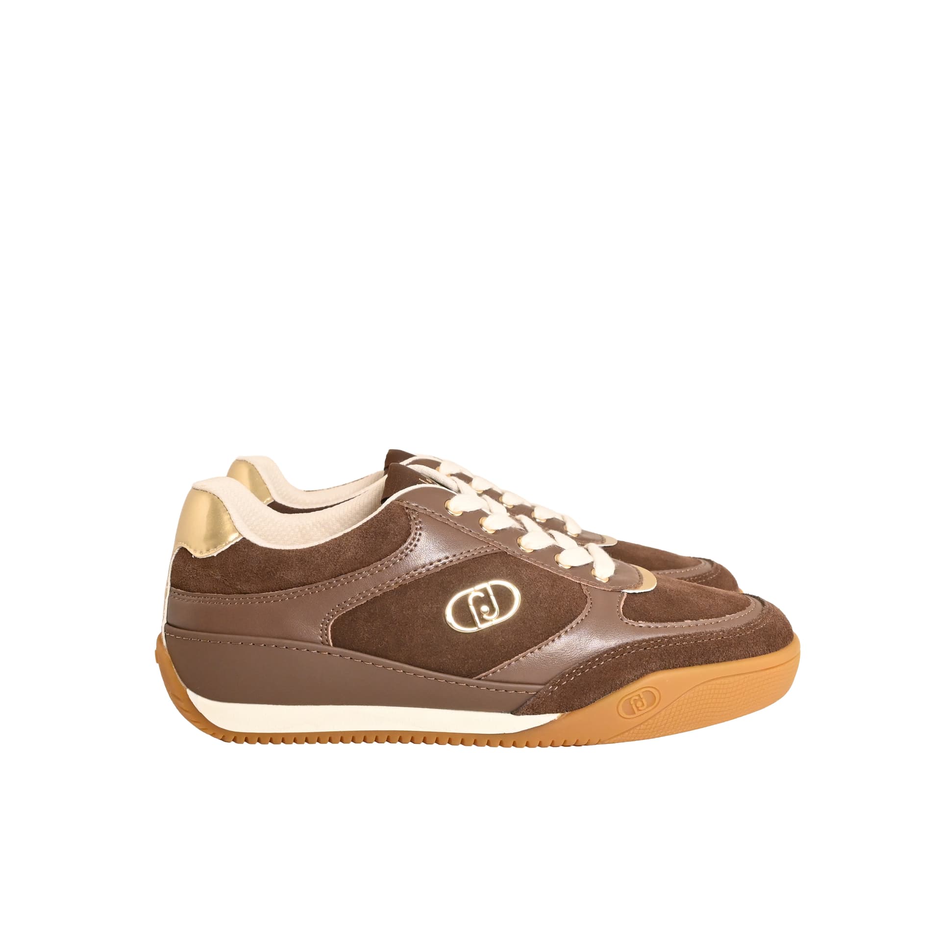 LIU JO Liu Jo Sneakers Donna Lewis 01 in Suede e Pelle con Logo Monogram e Suola Bicolor Marrone Ebano - 4