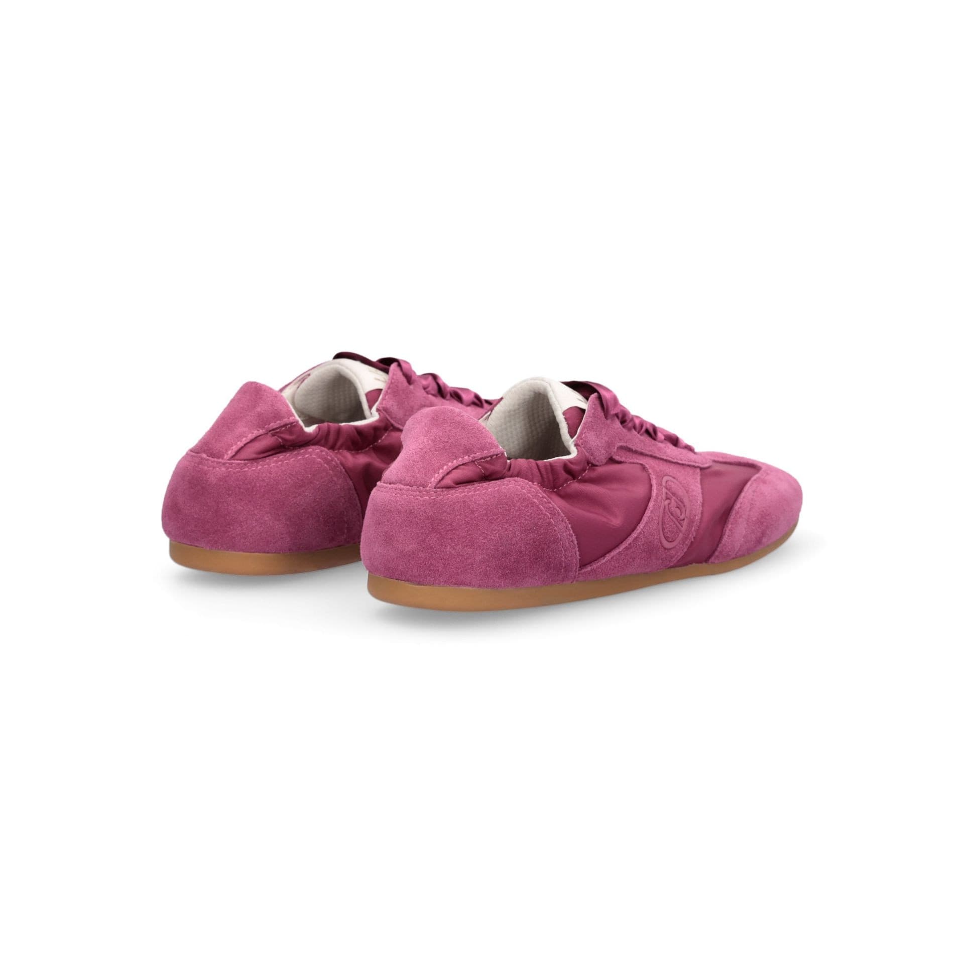 LIU JO Liu Jo Sneakers Donna Darcey 01 in Suede e Nylon con Lacci in Raso Fucsia - 3