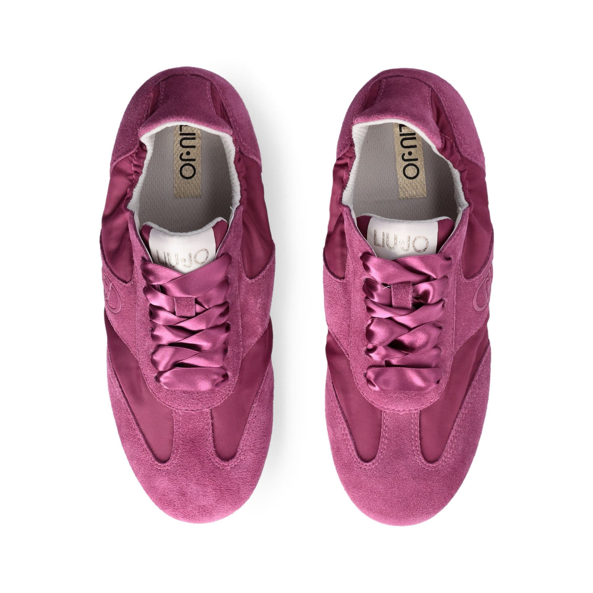 LIU JO Liu Jo Sneakers Donna Darcey 01 in Suede e Nylon con Lacci in Raso Fucsia - 4