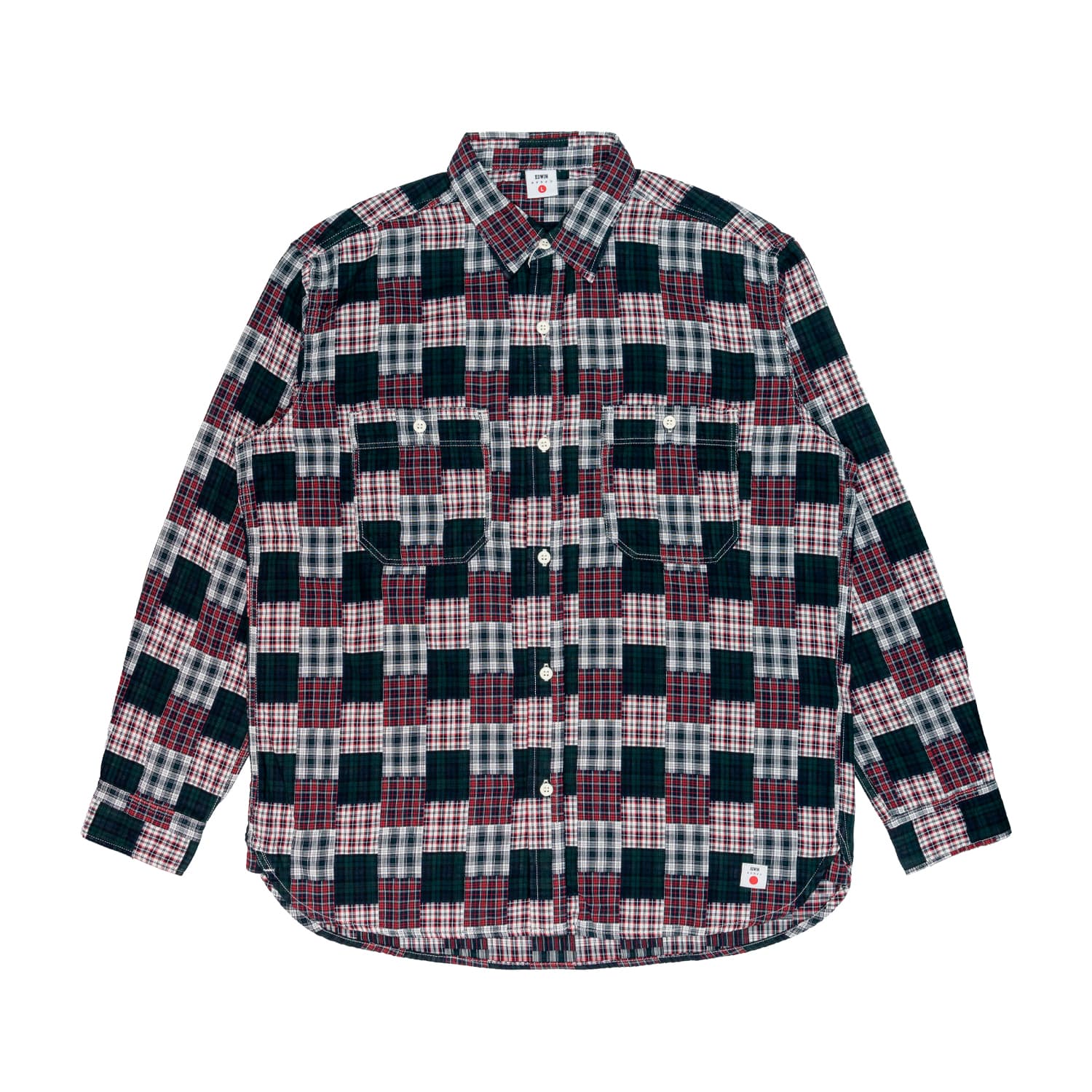EDWIN Camicia Uomo Edwin WORK JAPAN green/red - 4