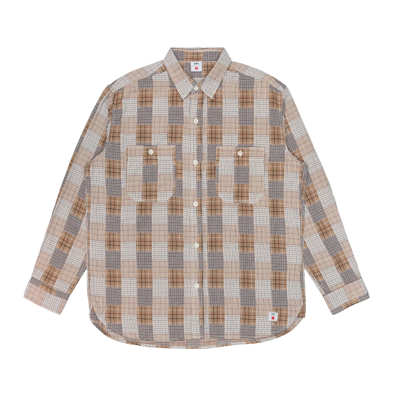 EDWIN Camicia Uomo Edwin WORK JAPAN beige/brown - 4