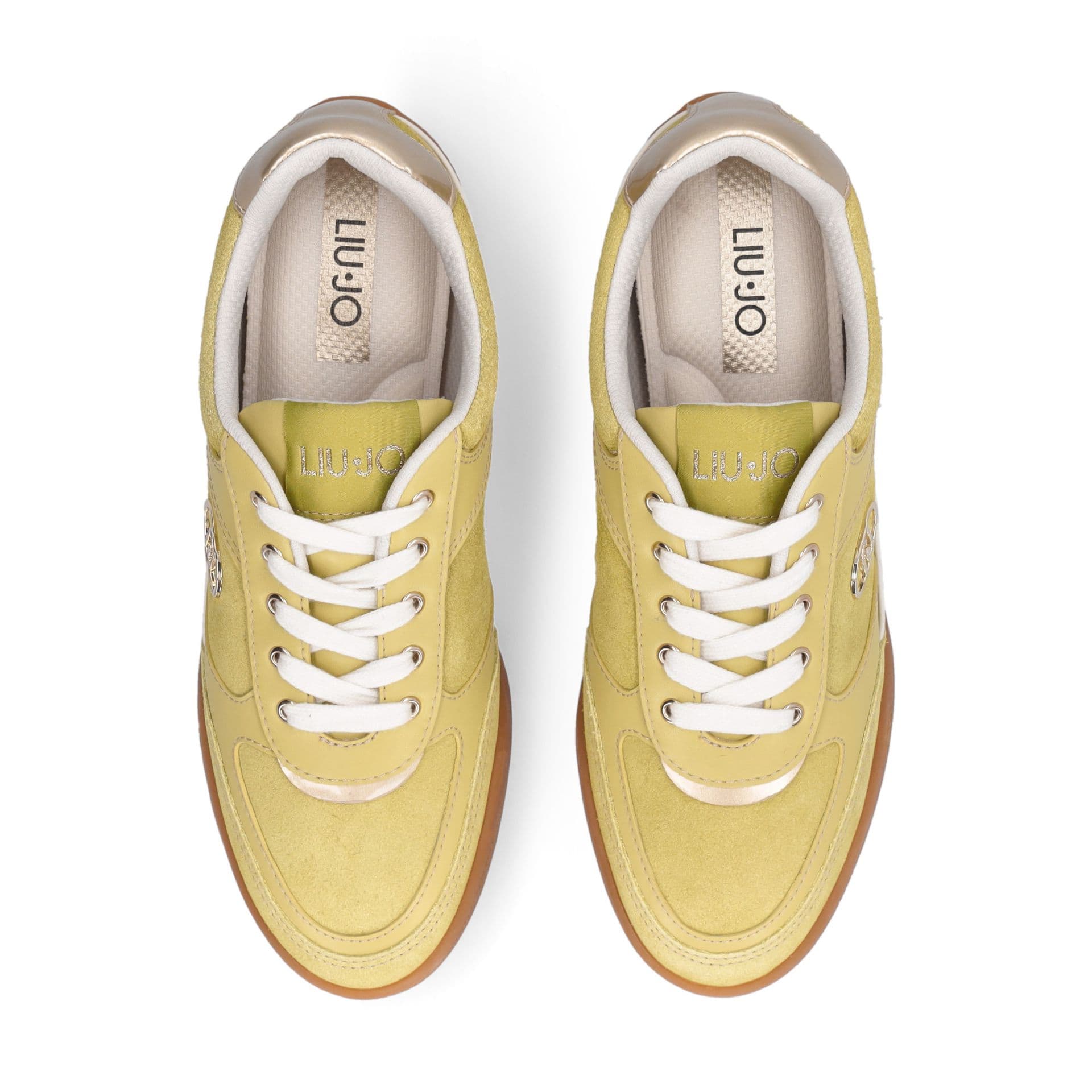 LIU JO Liu Jo Sneakers Donna Lewis 01 in Suede e Pelle con Logo Monogram e Suola Bicolor Lime - 4