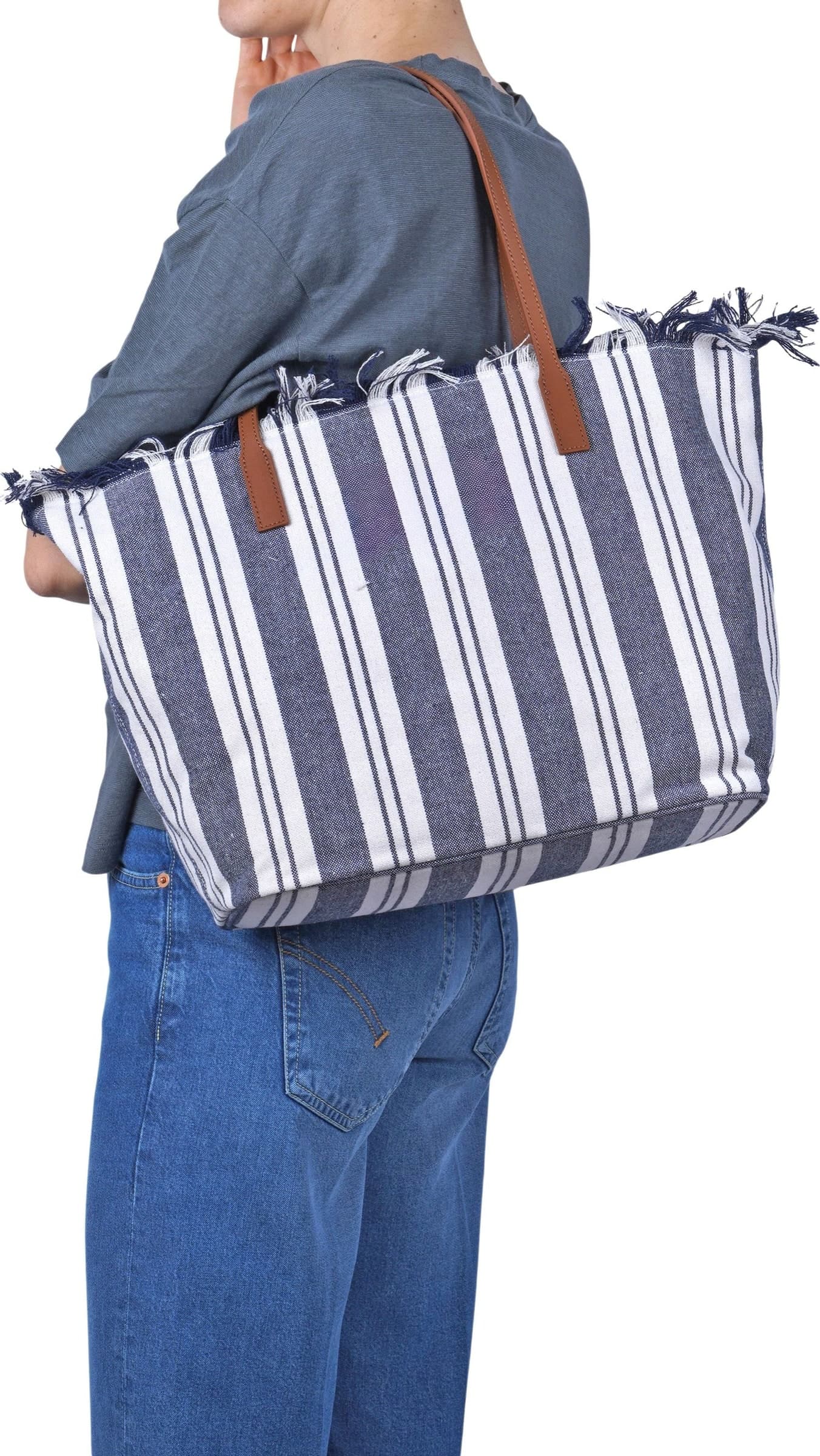MC2 SAINT BARTH MC2 Saint Barth - Borsa grande - 470965 - Panna/Blu - 2