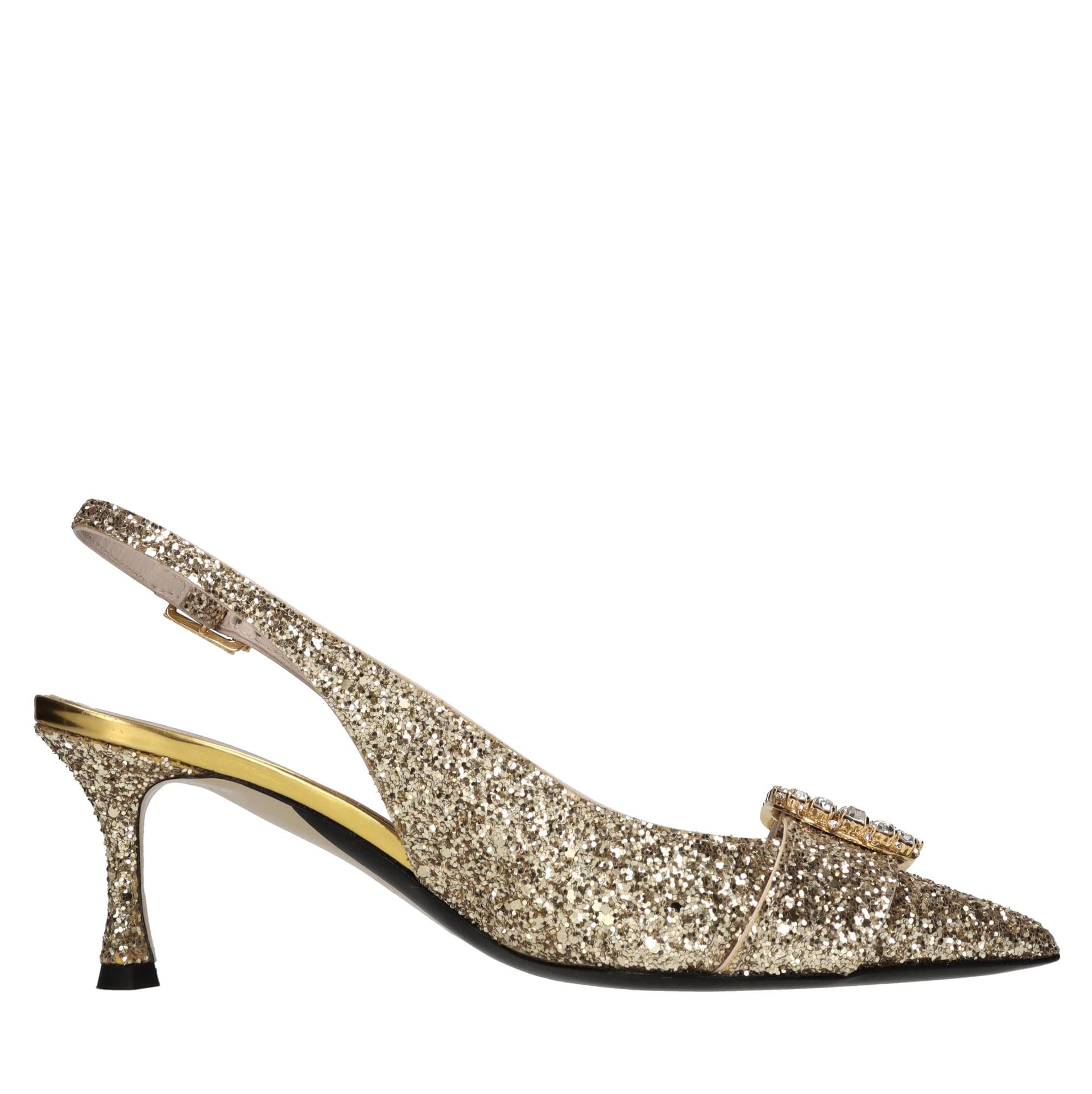N°21  Scarpe con Tacco Oro - 3