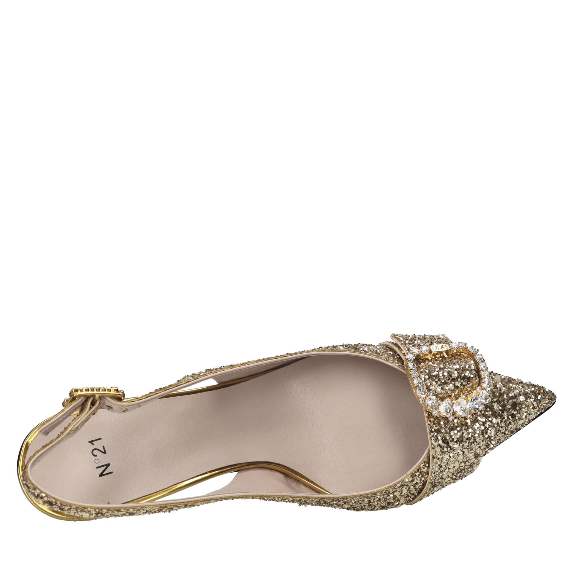 N°21  Scarpe con Tacco Oro - 5