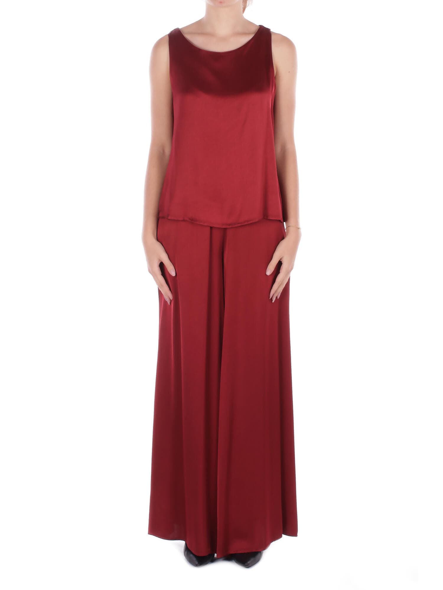 Manila Grace  Pantaloni Burgundi - 7