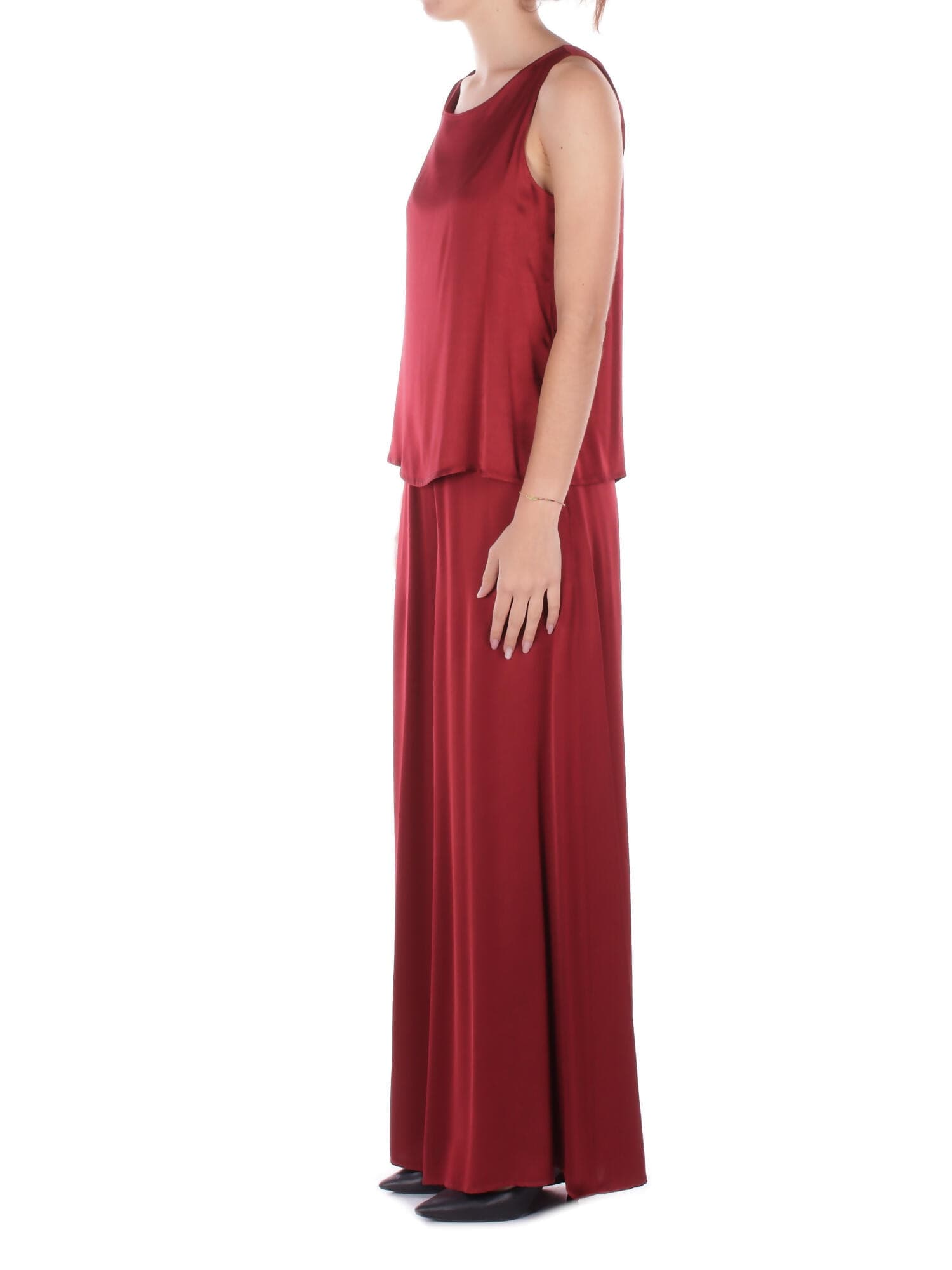 Manila Grace  Pantaloni Burgundi - 2
