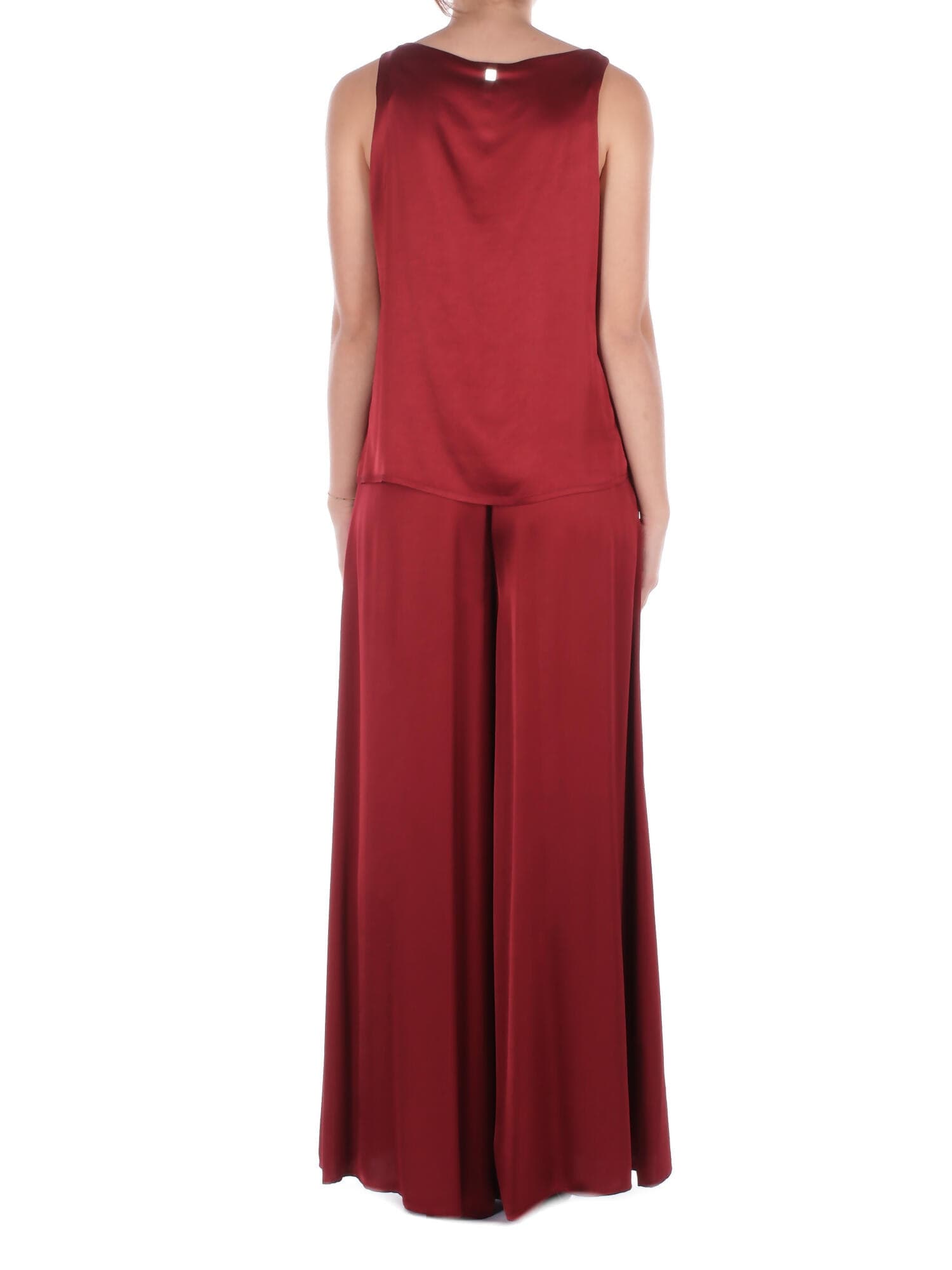 Manila Grace  Pantaloni Burgundi - 4