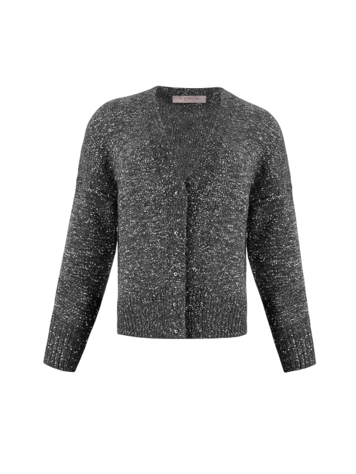 Dexterior cardigan donna d.exterior - paillettes soft cardigan corto - grigio - 3