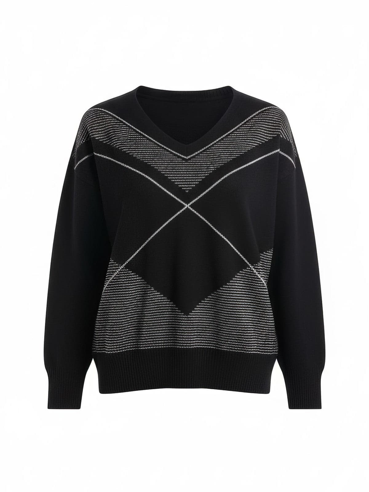 Dexterior maglie donna d.exterior - intarsio lux scollo v - nero - 3