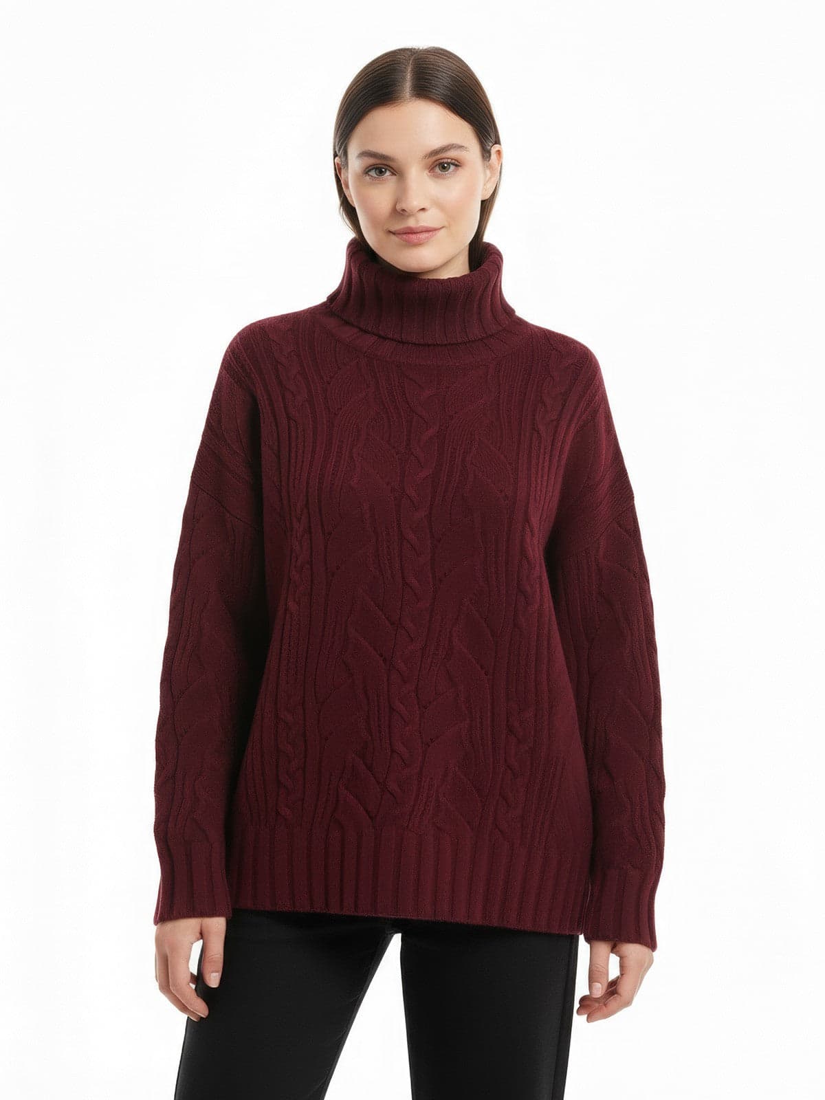 Dexterior maglie donna d.exterior - multitrecce dolcevita - rosso - 2