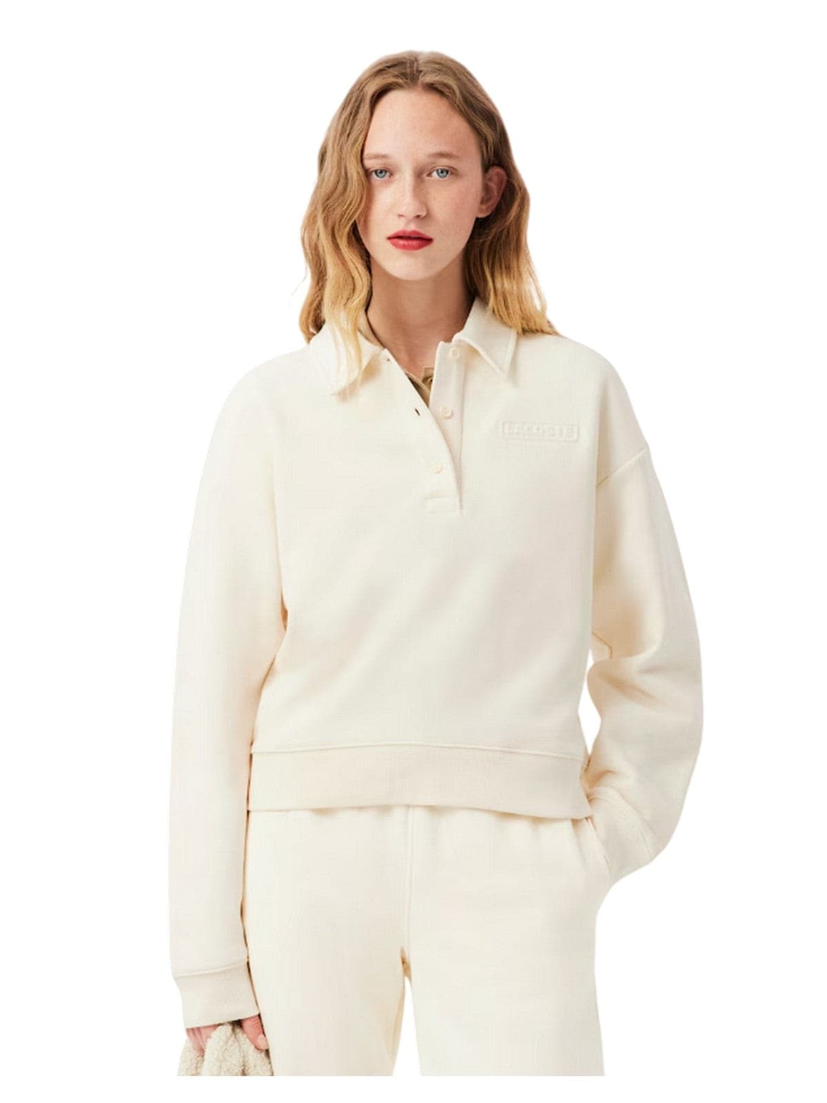 Lacoste maglie donna lacoste - sweatshirt - avorio - 2