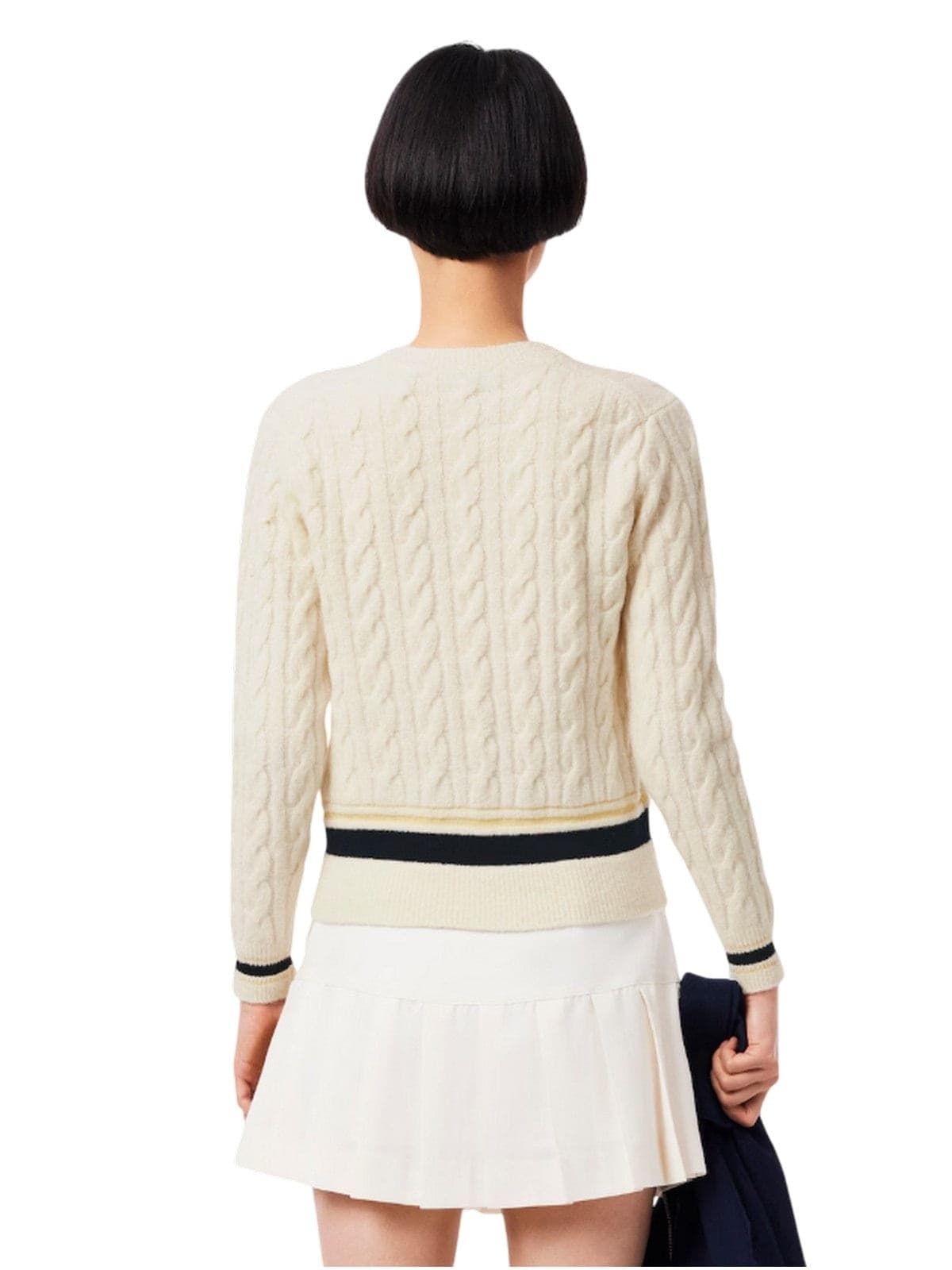 Lacoste maglie donna lacoste - pullover - bianco - 3