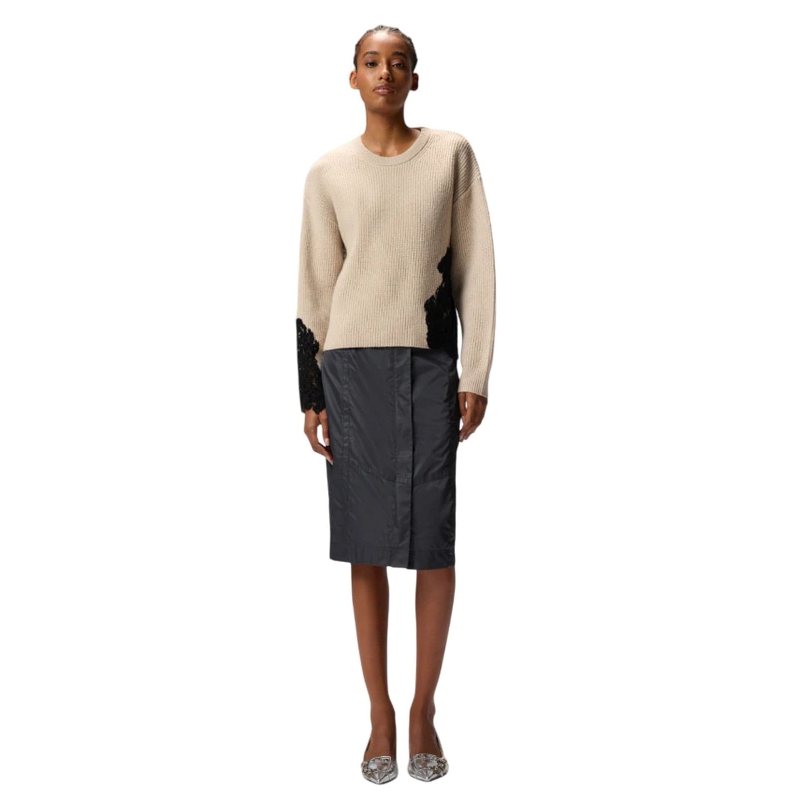 Pinko maglie donna pinko - piemonte maglia misto lana - beige - 3
