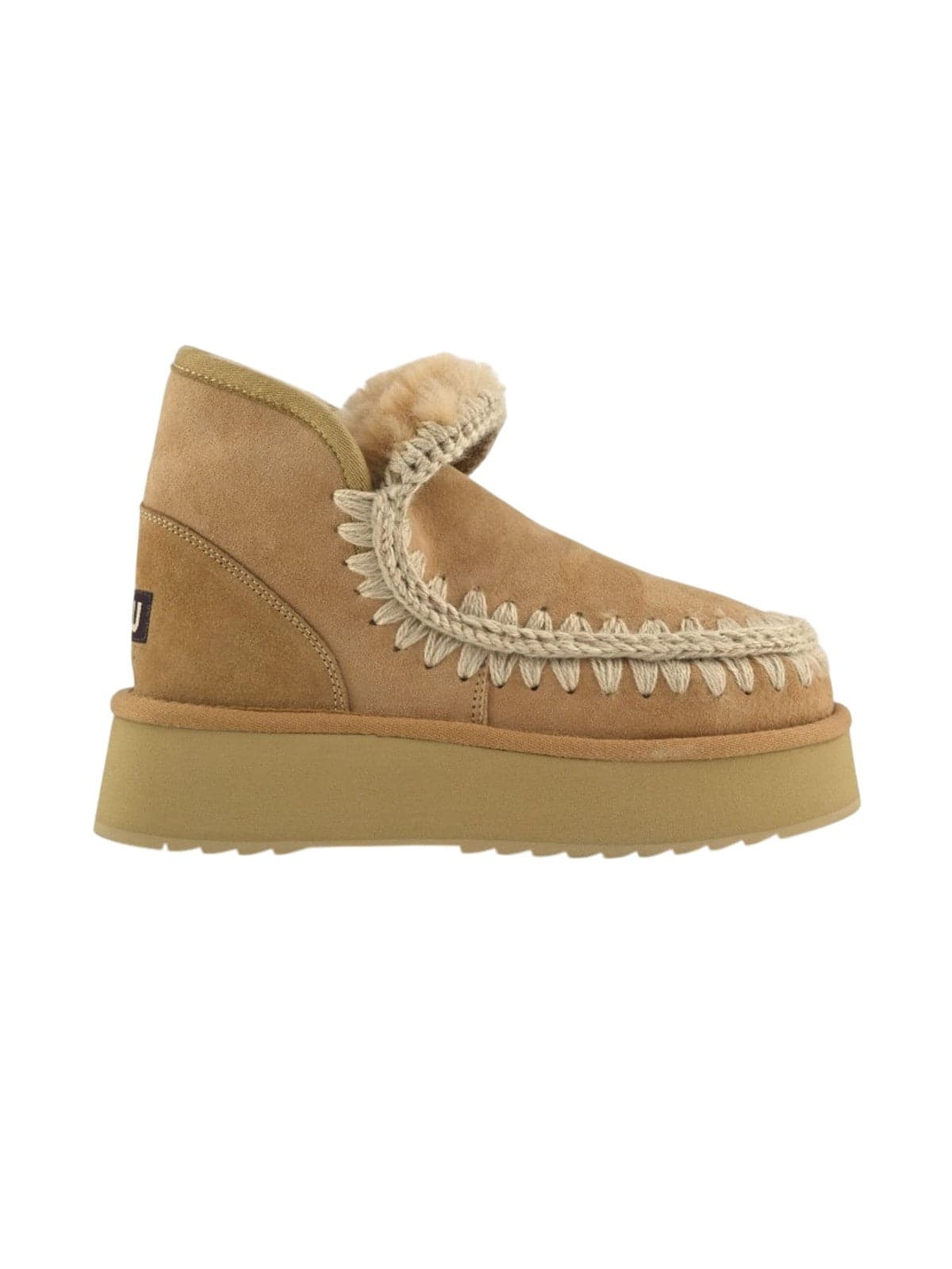 MOU stivali donna mou - mini eskimo platform boot - beige - 5