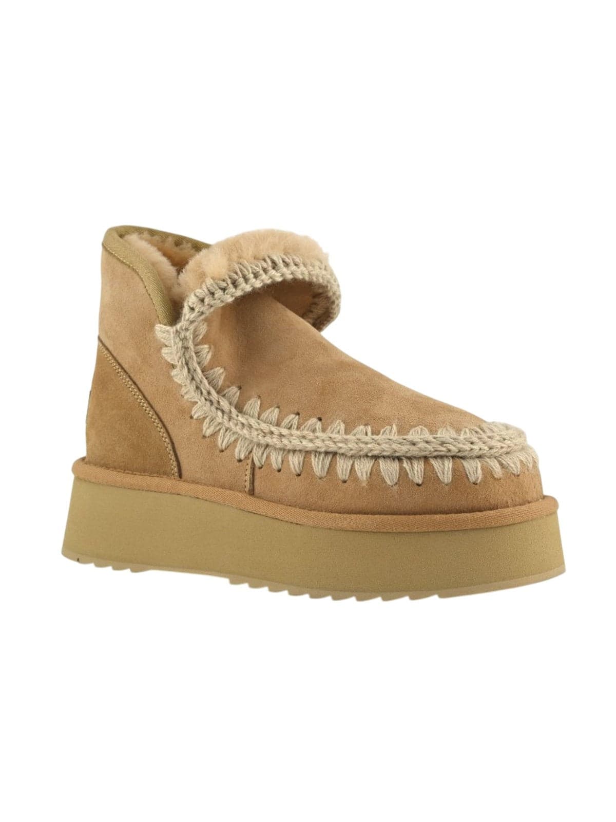 MOU stivali donna mou - mini eskimo platform boot - beige - 2