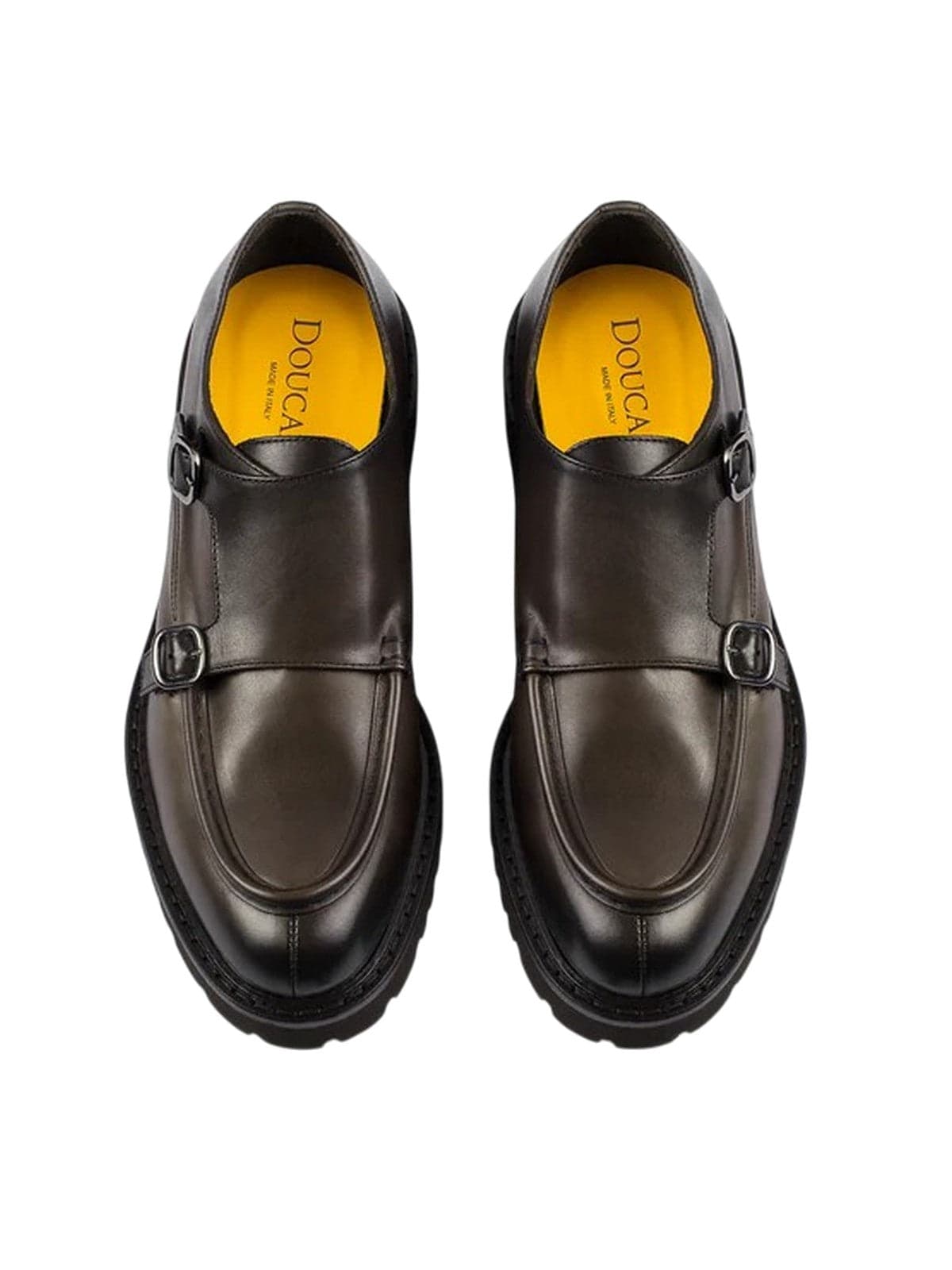 DOUCAL'S scarpe stringate basse uomo doucal's - doppia fibbia bordata deco' t.moro +f.do moro - marrone - 3