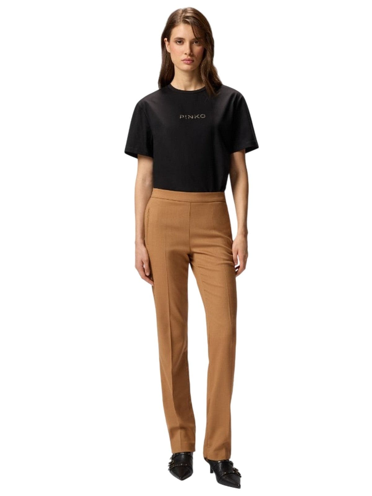 Pinko t-shirt donna pinko - strepitoso t-shirt jersey - nero - 3