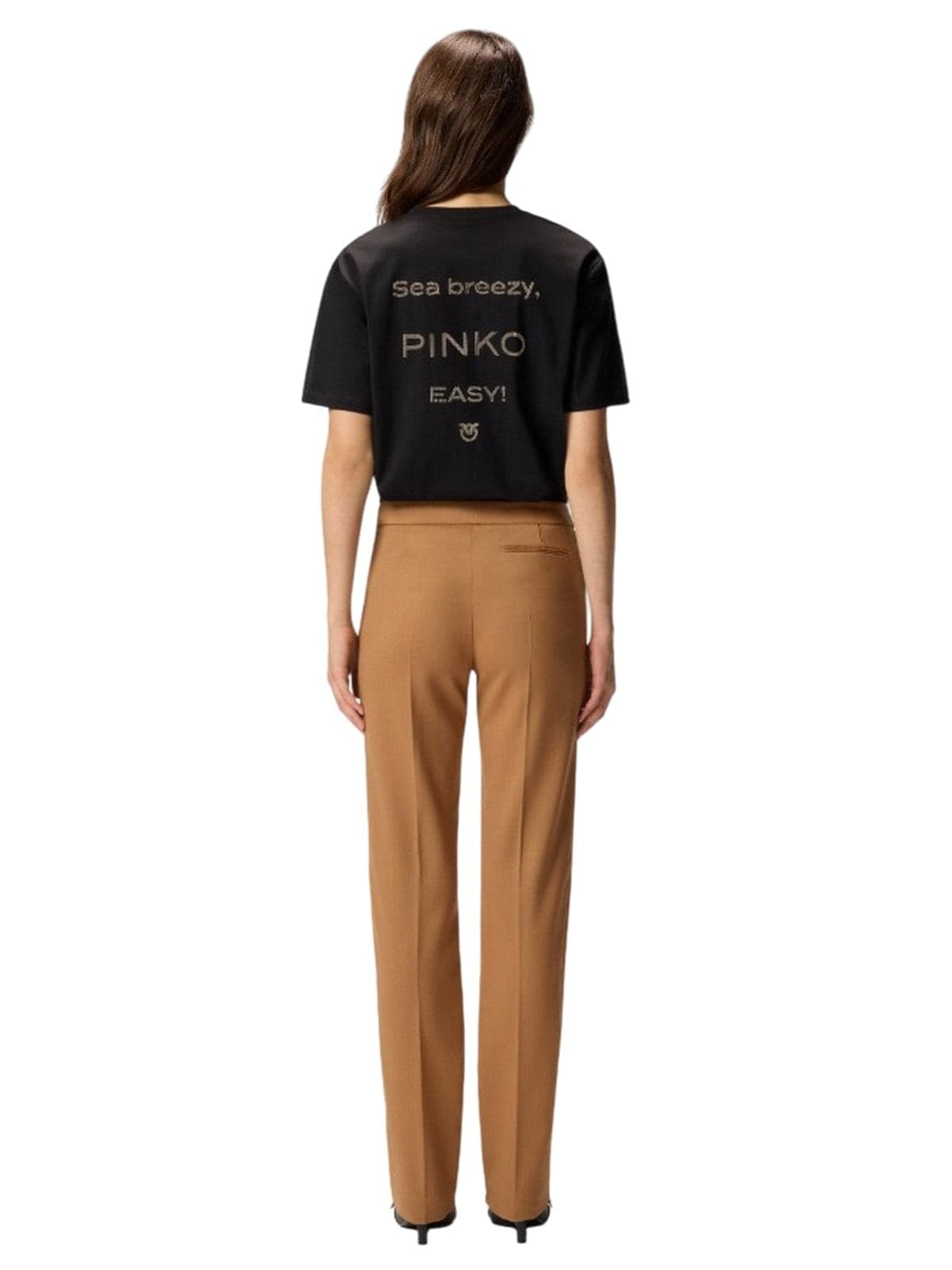 Pinko t-shirt donna pinko - strepitoso t-shirt jersey - nero - 4