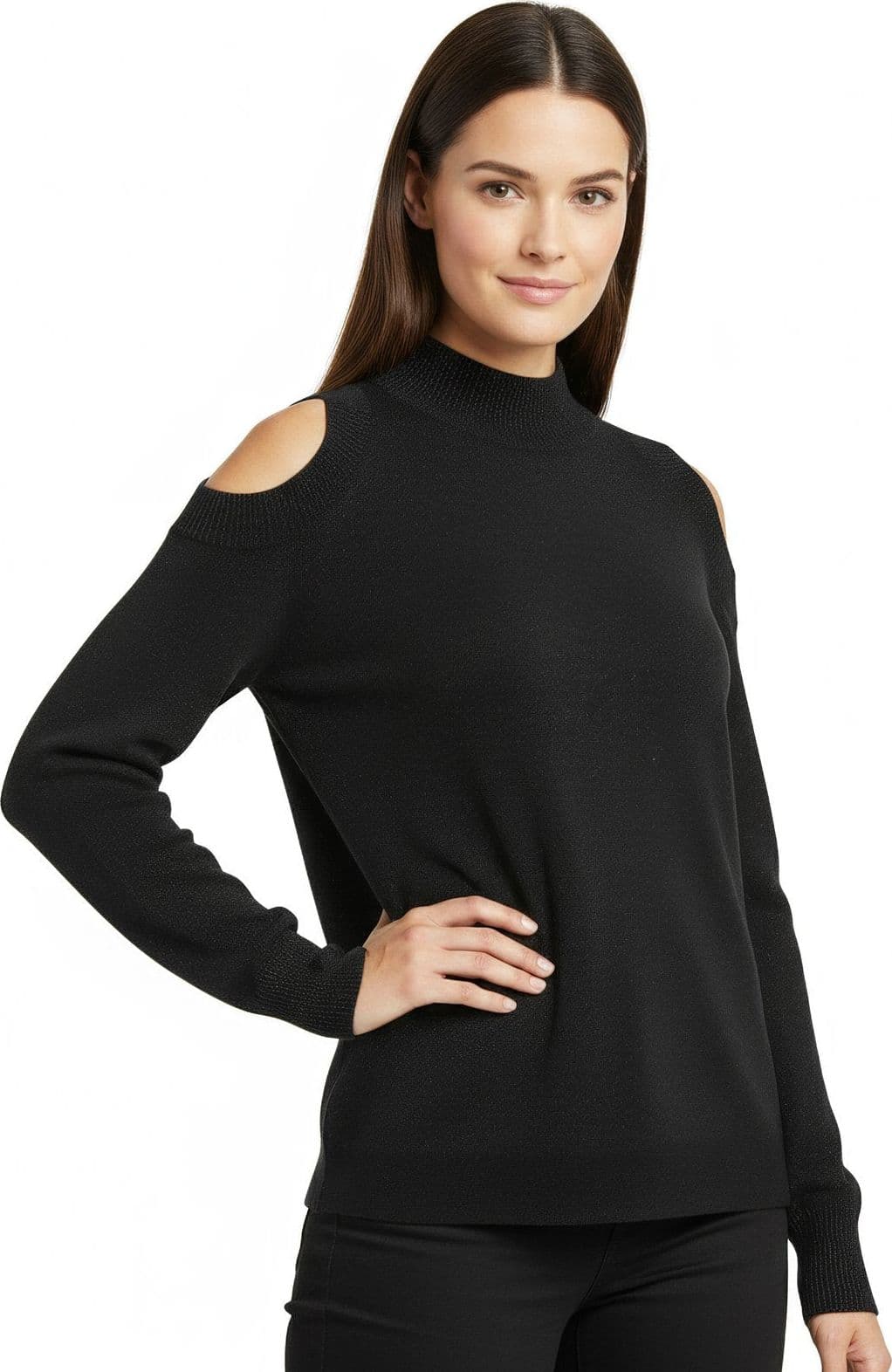 Dexterior maglie donna d.exterior - vanise' lux lupetto spalle nude - nero - 2