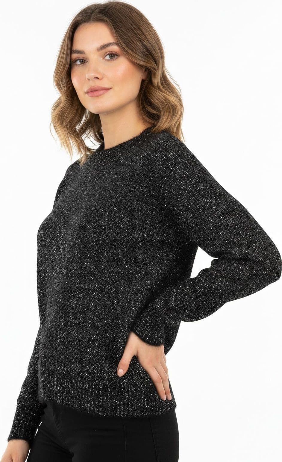Dexterior maglie donna d.exterior - paillettes soft barchetta corta - marrone - 2