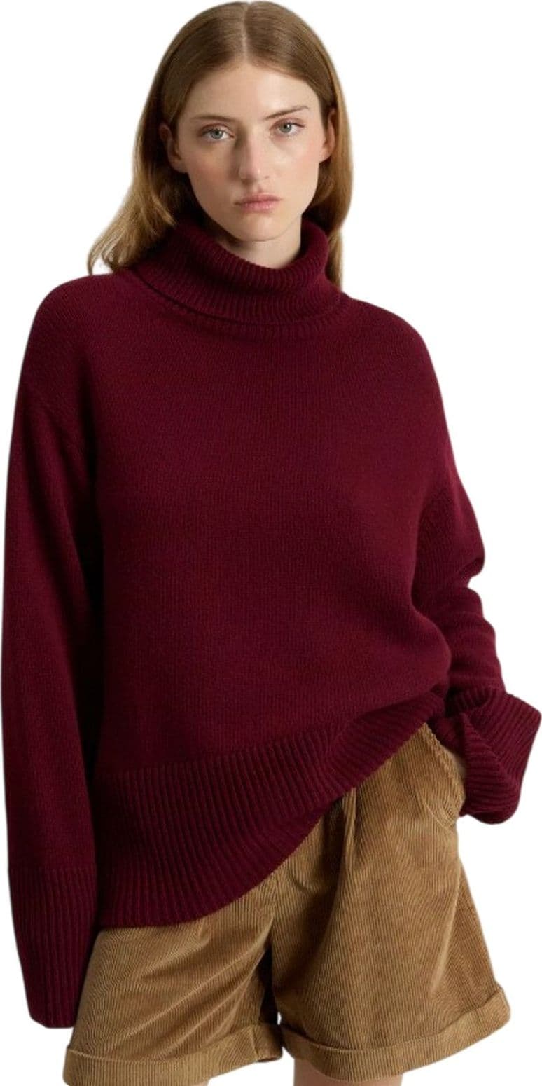 Woolrich maglioni donna woolrich - supergeelong turtleneck - bordeaux - 2