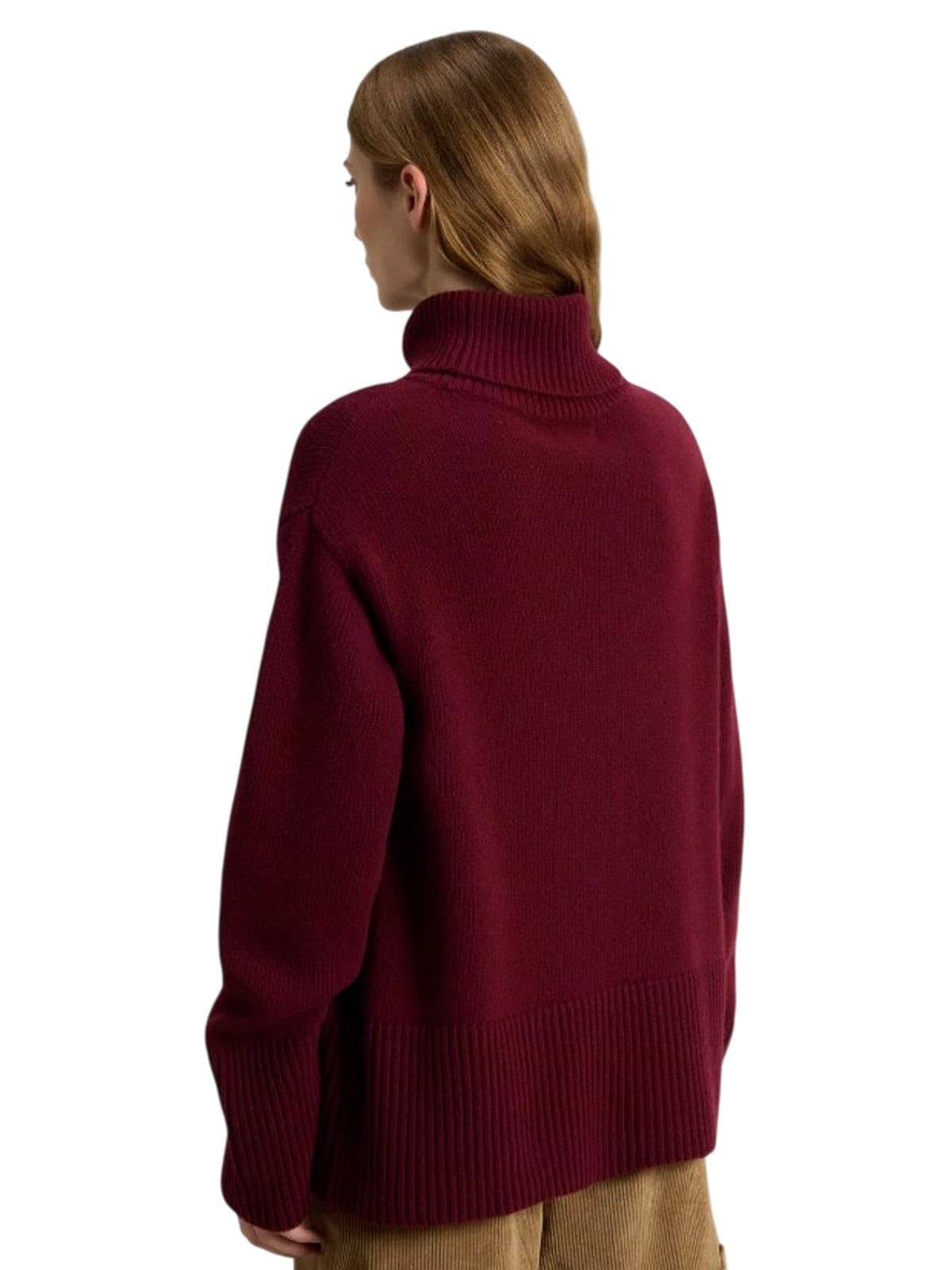 Woolrich maglioni donna woolrich - supergeelong turtleneck - bordeaux - 3