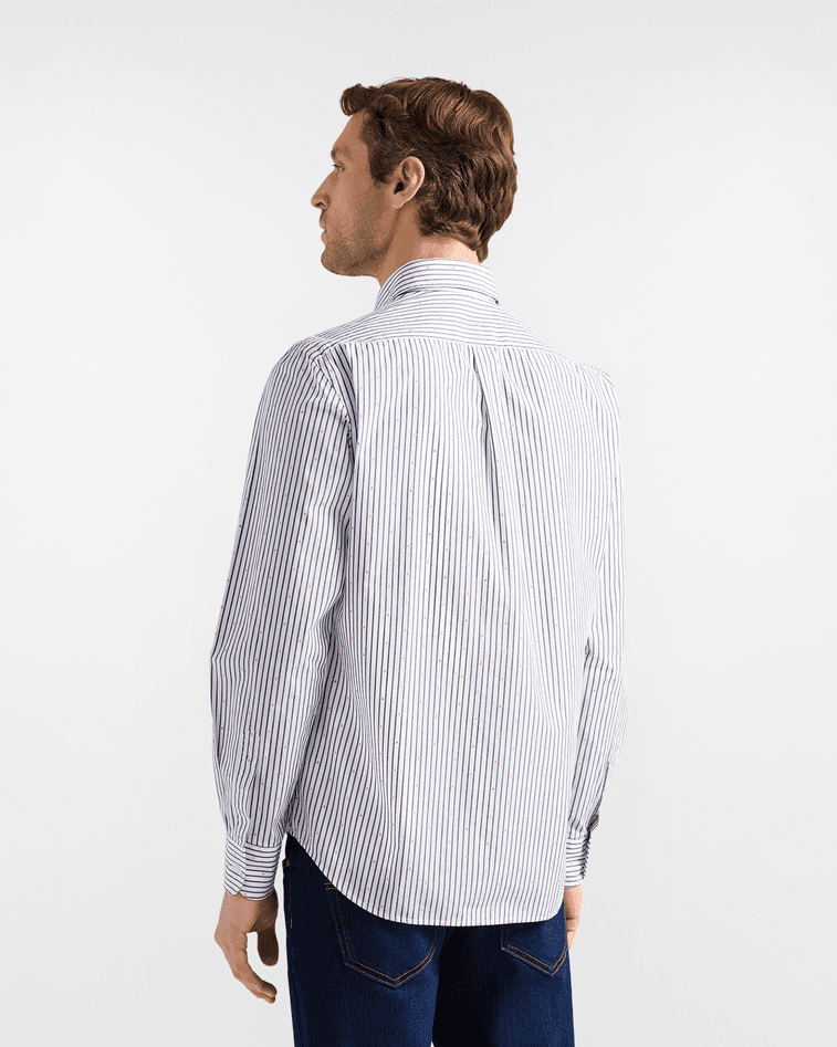 Harmont&amp;blaine camicia a righe e micro fantasia uomo blu navy - 4