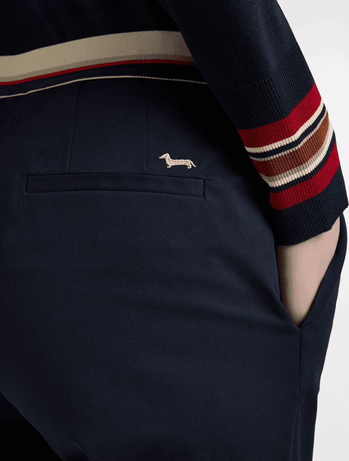 Harmont&amp;blaine pantaloni chino con elastico donna blu - 4