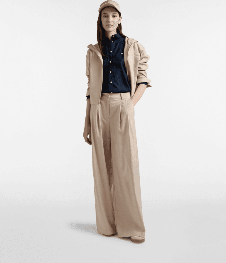 Harmont&amp;blaine pantaloni vita alta donna sabbia - 2