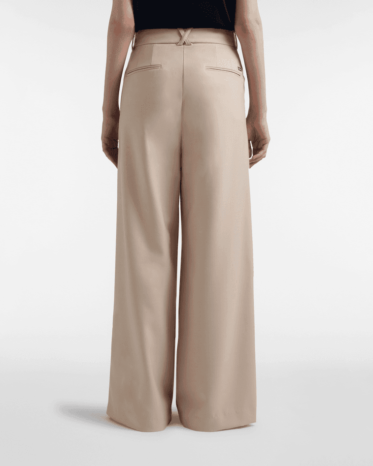 Harmont&amp;blaine pantaloni vita alta donna sabbia - 4