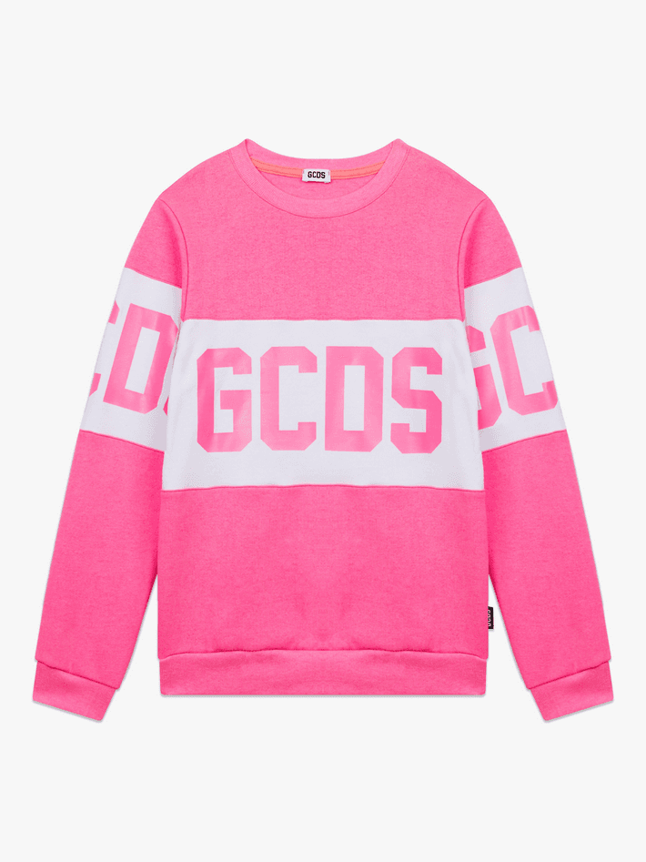GCDS KIDS felpa girocollo band logo bambino/a fucsia - 3