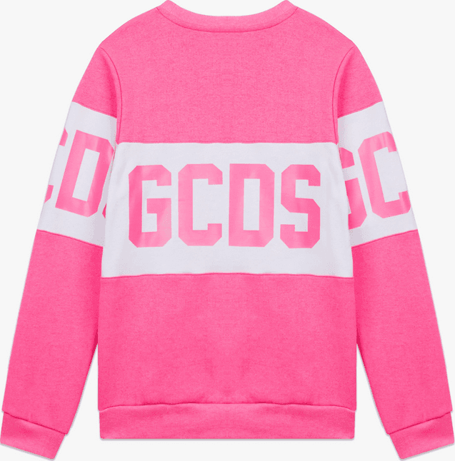 GCDS KIDS felpa girocollo band logo bambino/a fucsia - 2