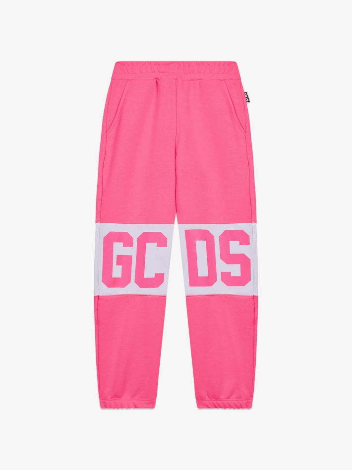GCDS KIDS pantaloni tuta band logo bambino/a fucsia - 3