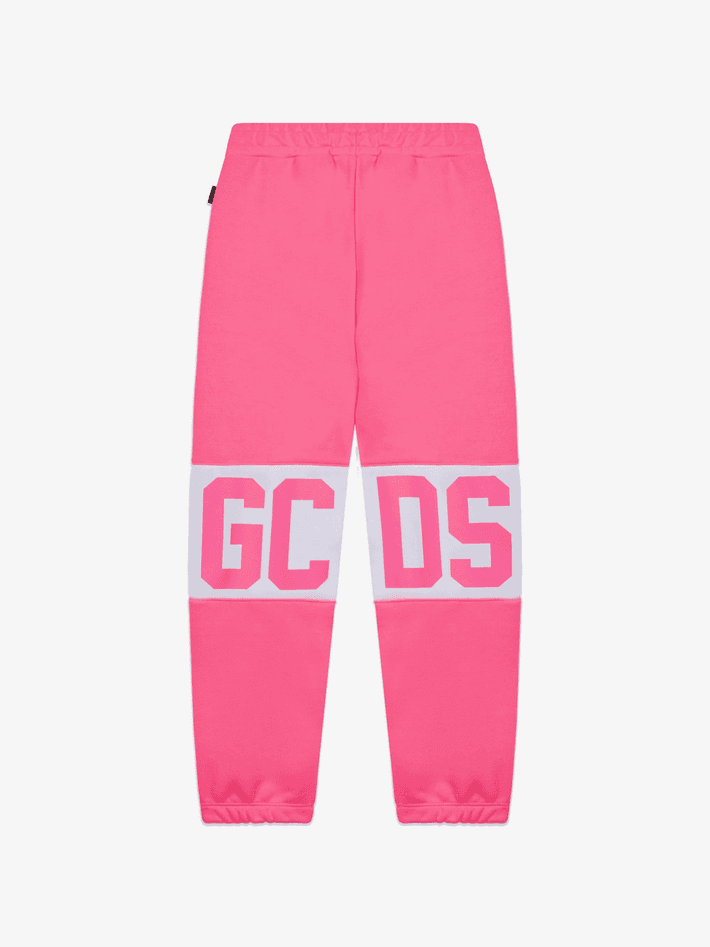GCDS KIDS pantaloni tuta band logo bambino/a fucsia - 2
