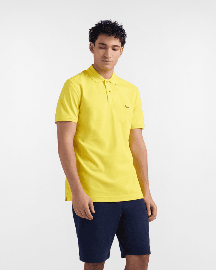 Harmont&amp;blaine polo basic piquet stretch uomo giallo - 5