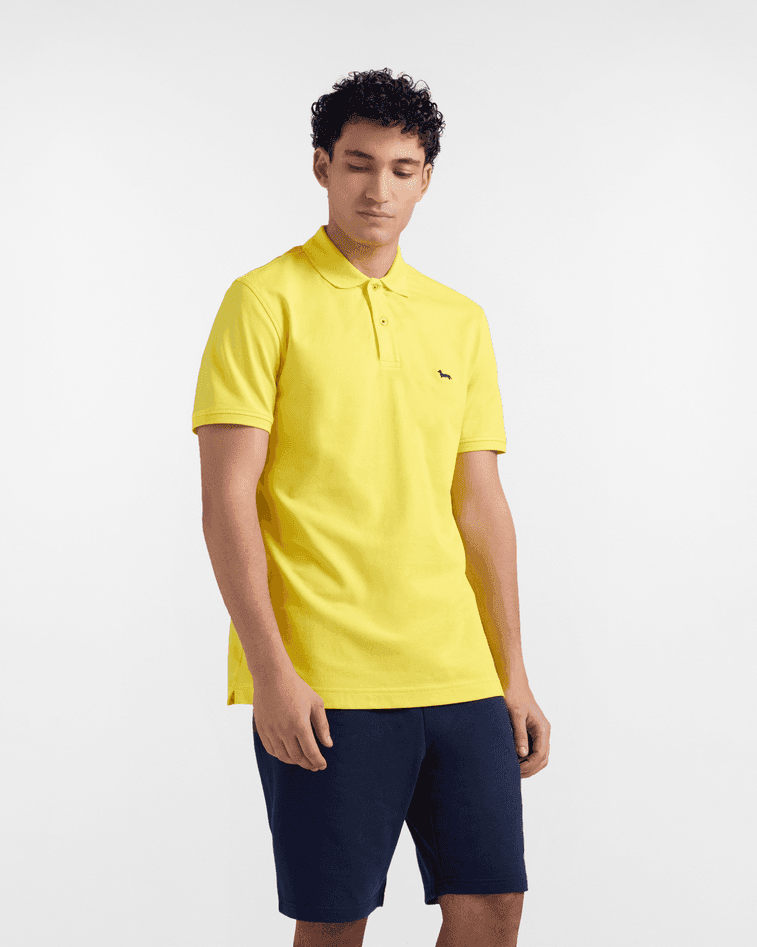 Harmont&amp;blaine polo basic piquet stretch uomo giallo - 5