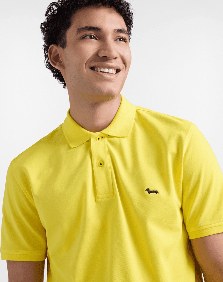 Harmont&amp;blaine polo basic piquet stretch uomo giallo - 3