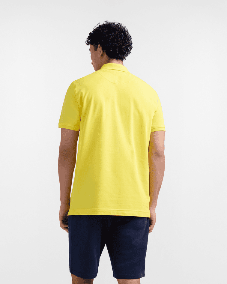 Harmont&amp;blaine polo basic piquet stretch uomo giallo - 4