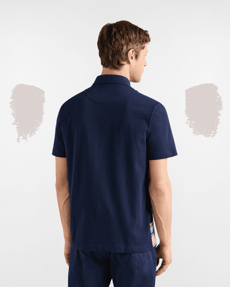 Harmont&amp;blaine polo patchwork righe uomo blu - 4