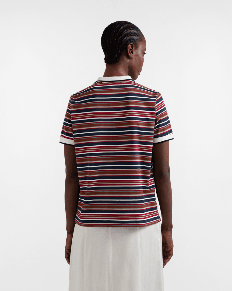 Harmont&amp;blaine polo in jersey con righe donna blu - 4