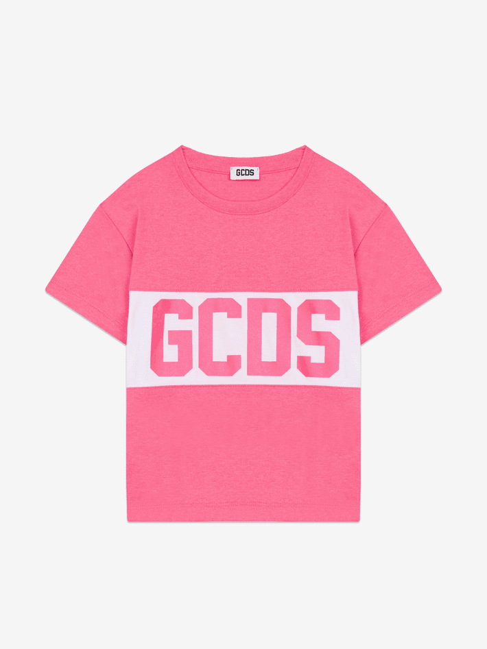 GCDS KIDS t-shirt band logo bambino/a fucsia fluo - 3