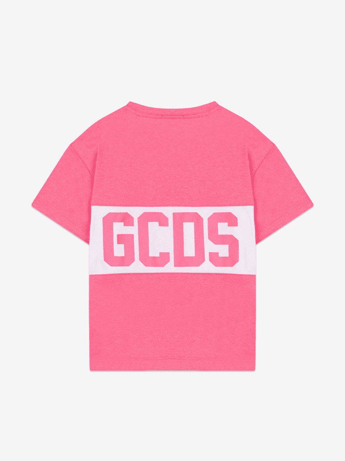 GCDS KIDS t-shirt band logo bambino/a fucsia fluo - 2