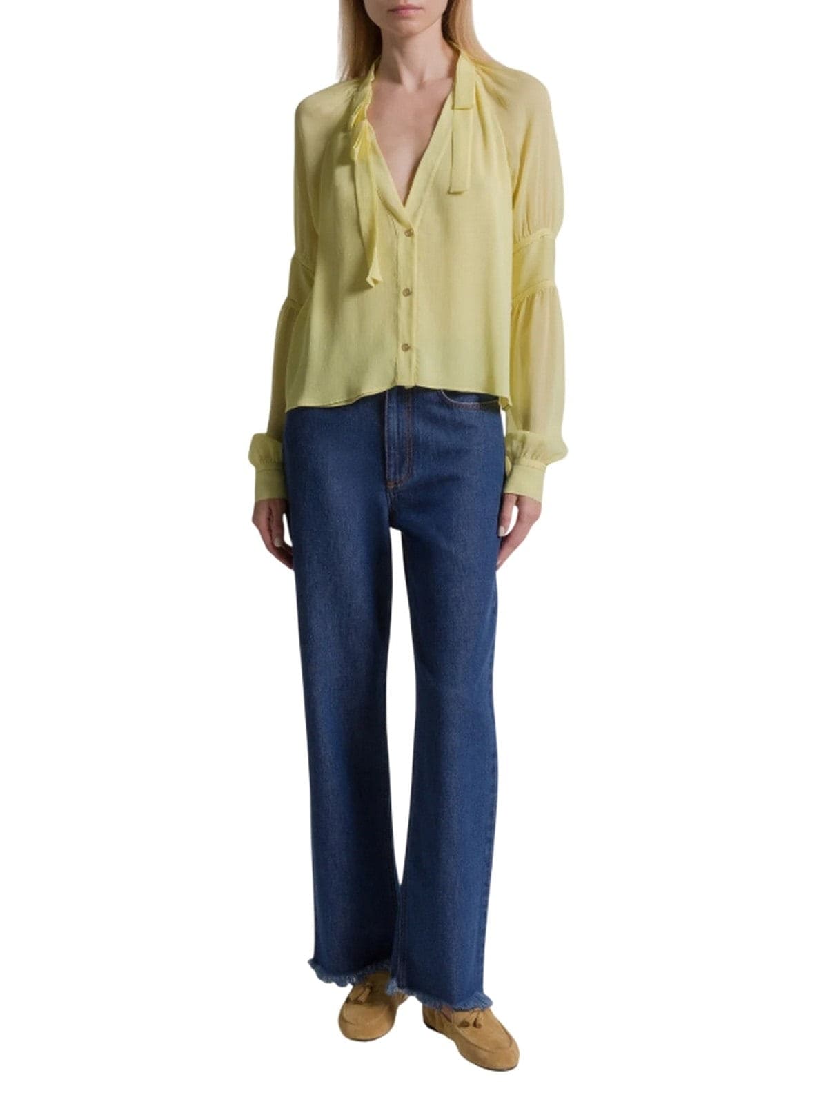 Alberta Ferretti bluse e camicie donna alberta ferretti - camicia creponne - giallo - 2