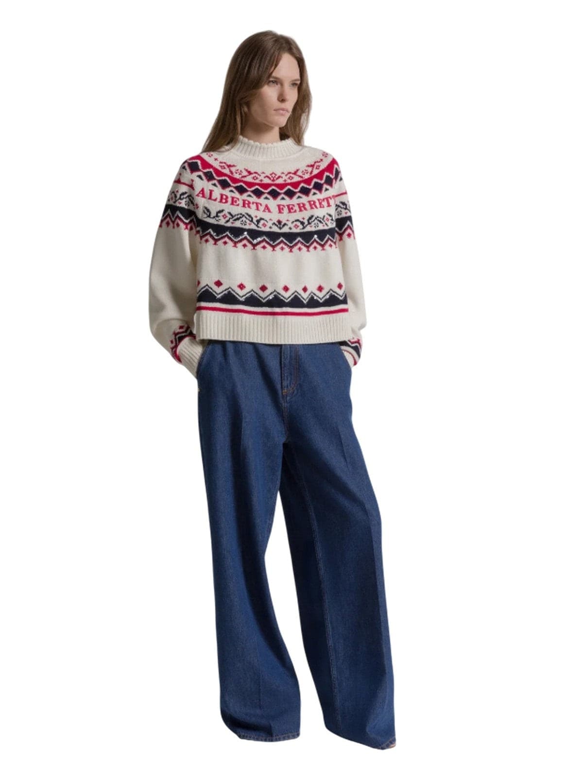 Alberta Ferretti pantaloni donna alberta ferretti - pantalone denim blu lavato - blu - 2
